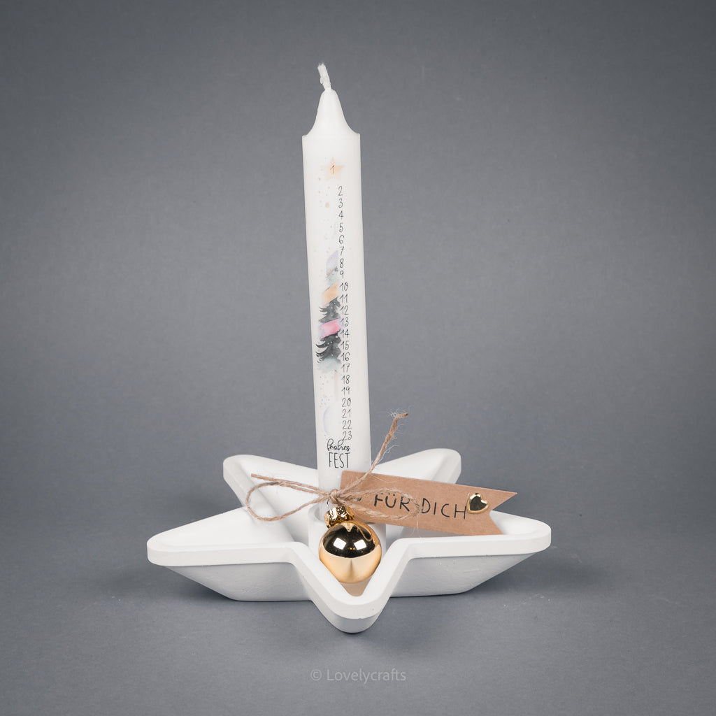 Sternteller mit Kerze