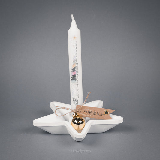 Sternteller mit Kerze