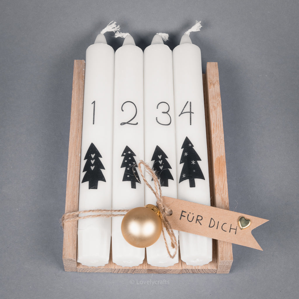 Kerzenset Adventkranzkerzen Wichtel