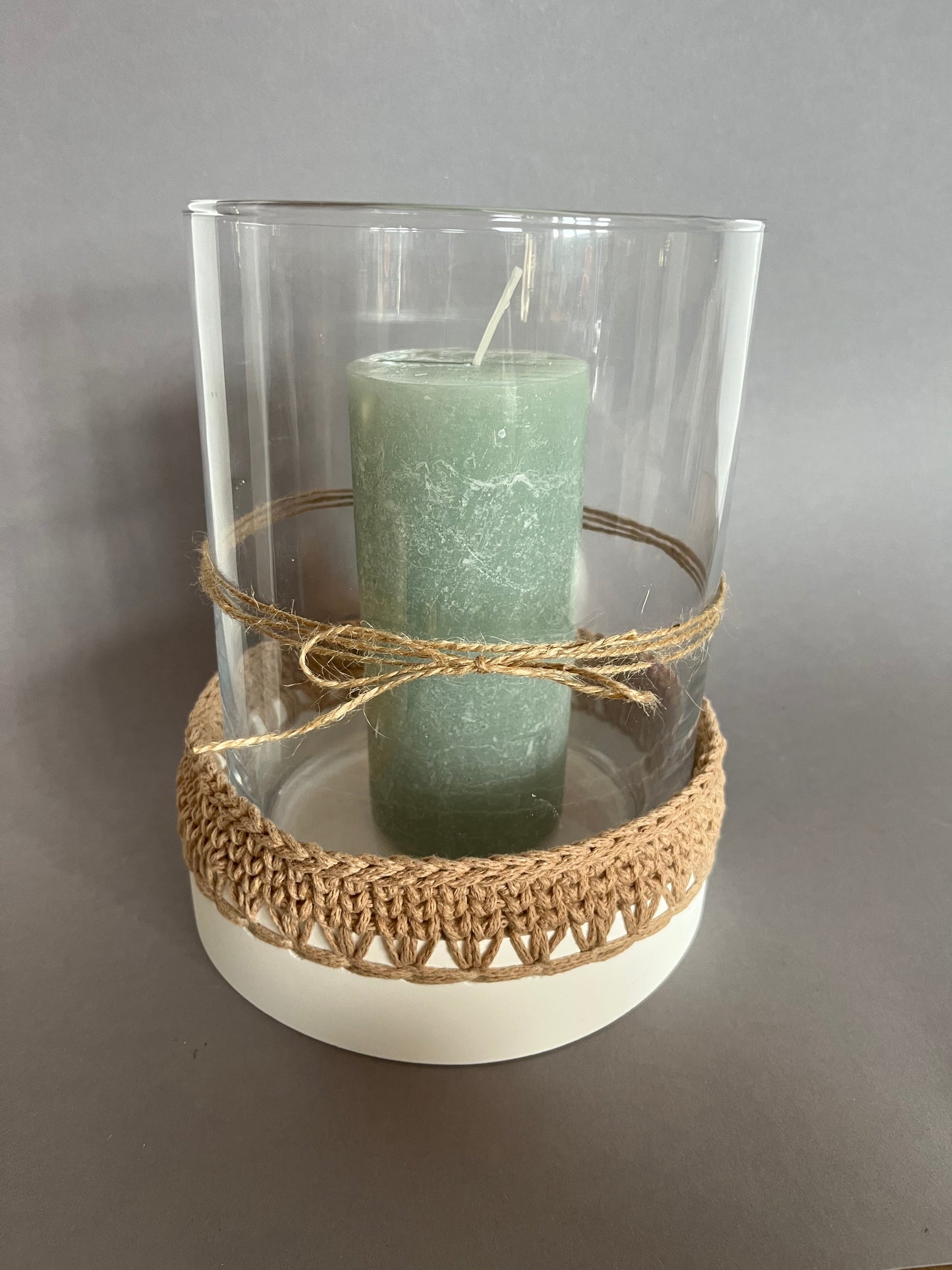 Windlicht Häkelkorb