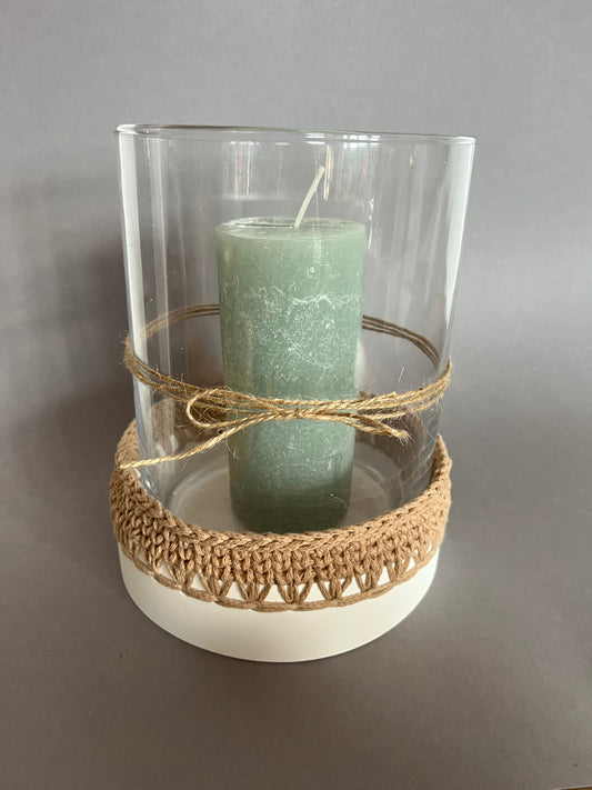 Windlicht Häkelkorb