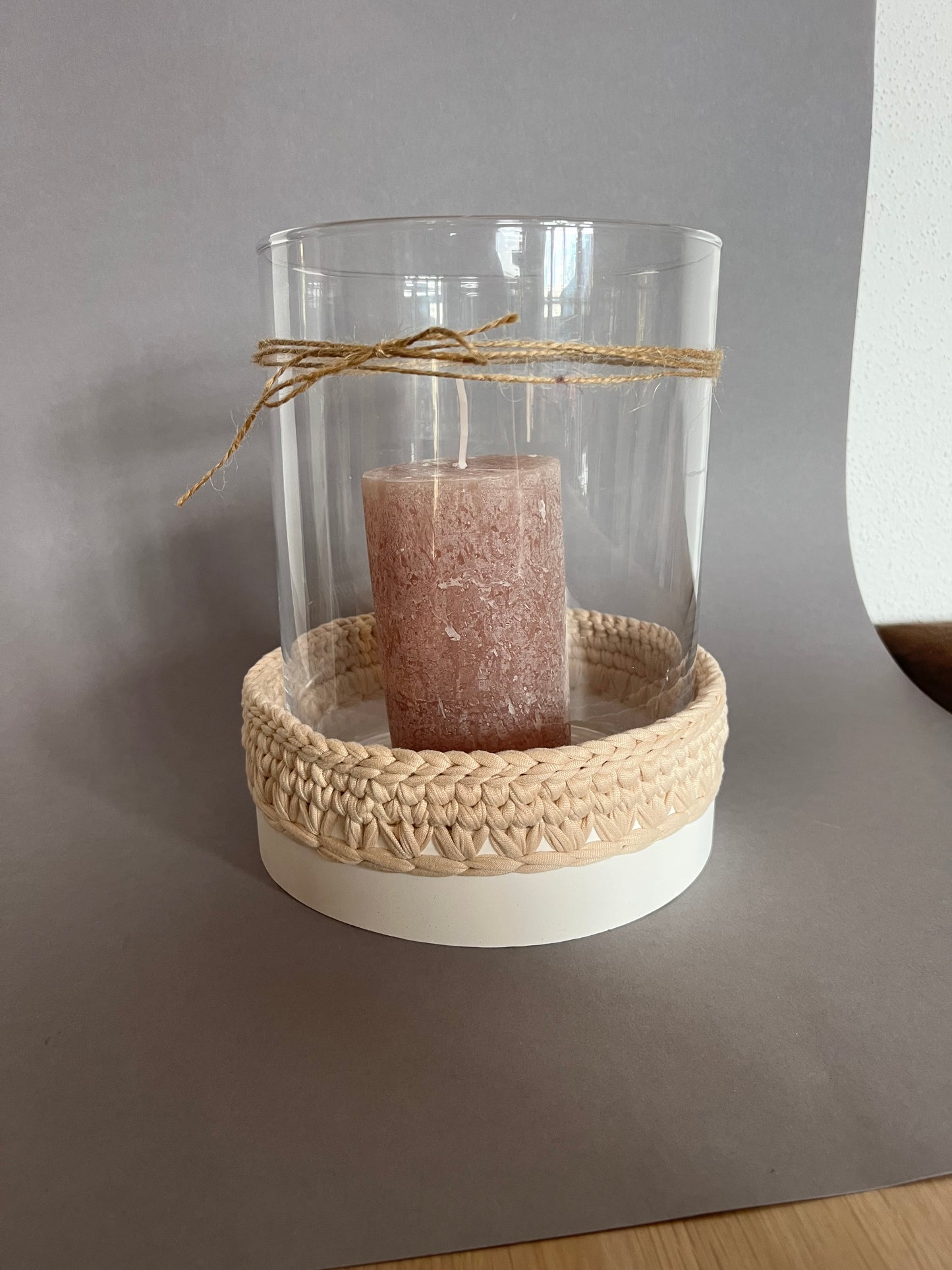 Windlicht Häkelkorb