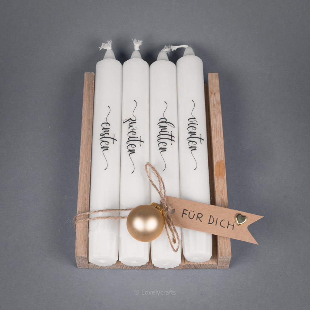 Kerzenset Adventkranzkerzen Wichtel