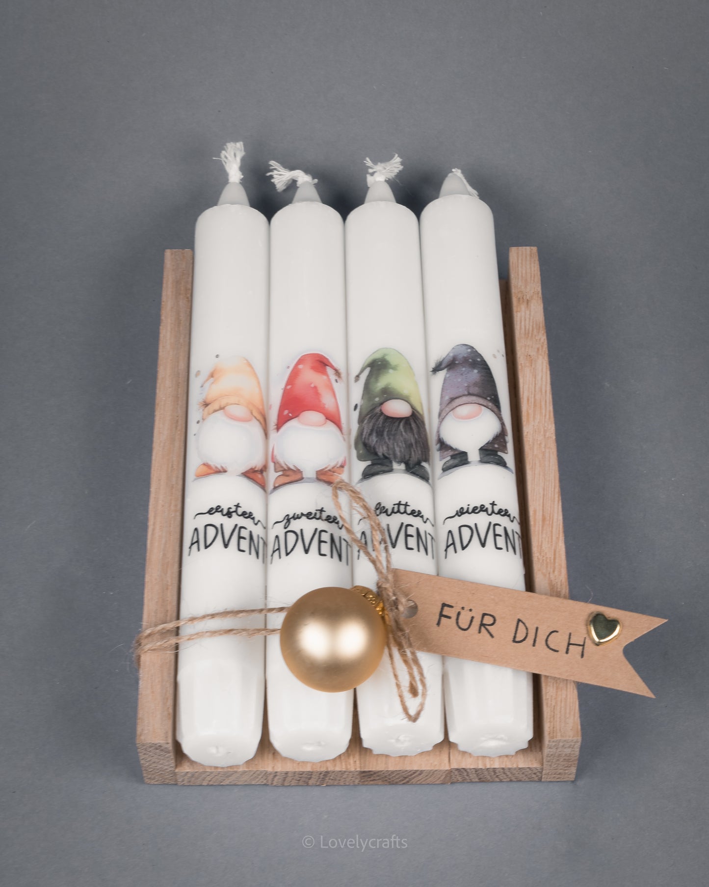 Kerzenset Adventkranzkerzen Wichtel